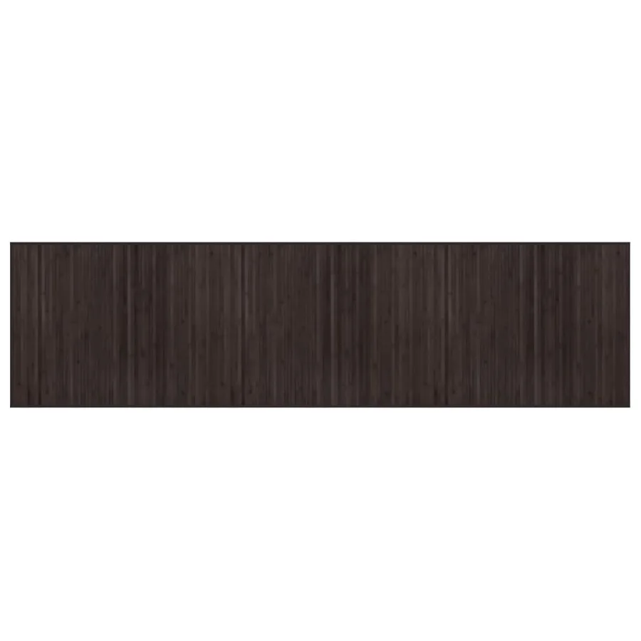 Tapis rectangulaire marron foncé 80x300 cm bambou - 2