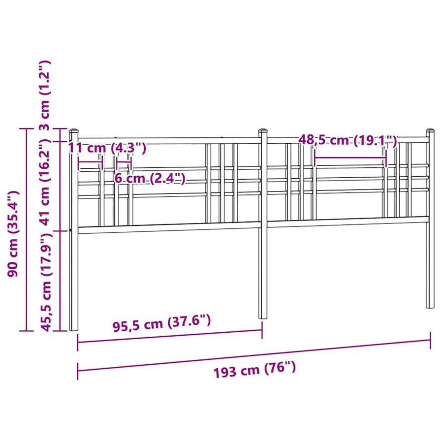 Tête de lit de remplacement métal blanc 193 cm - 6