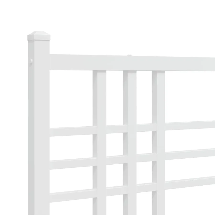 Cadre de lit métal sans matelas et tête de lit blanc 200x200 cm - 7