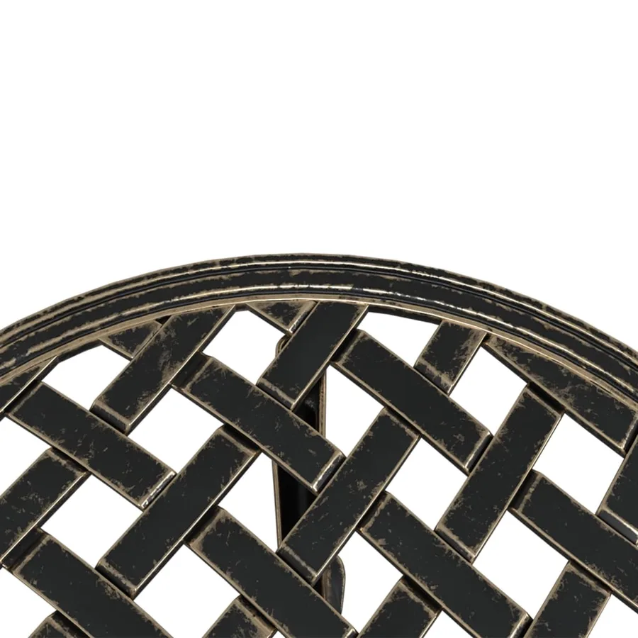 Table de jardin bronze Ø48x53 cm aluminium coulé - 9