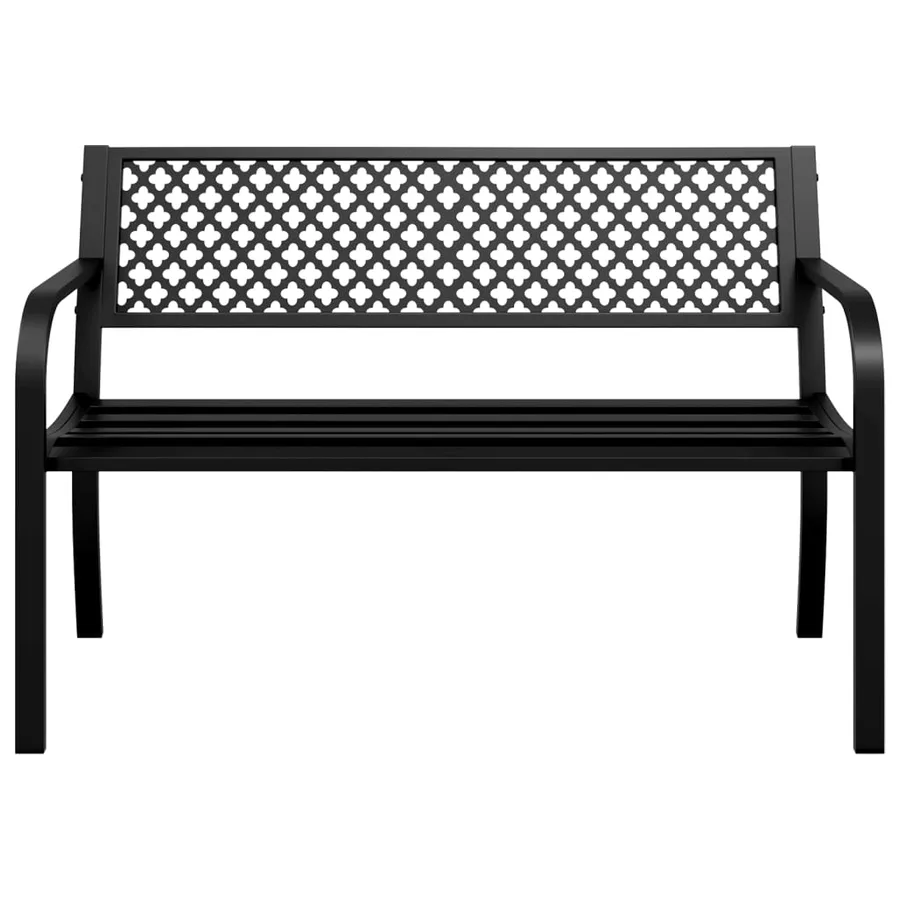 Banc de jardin 119 cm noir acier - 4