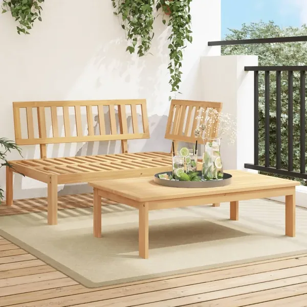 Salon de jardin palette 2 pcs bois massif d'acacia