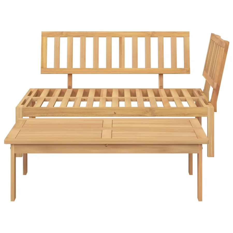 Salon de jardin palette 2 pcs bois massif d'acacia - 3