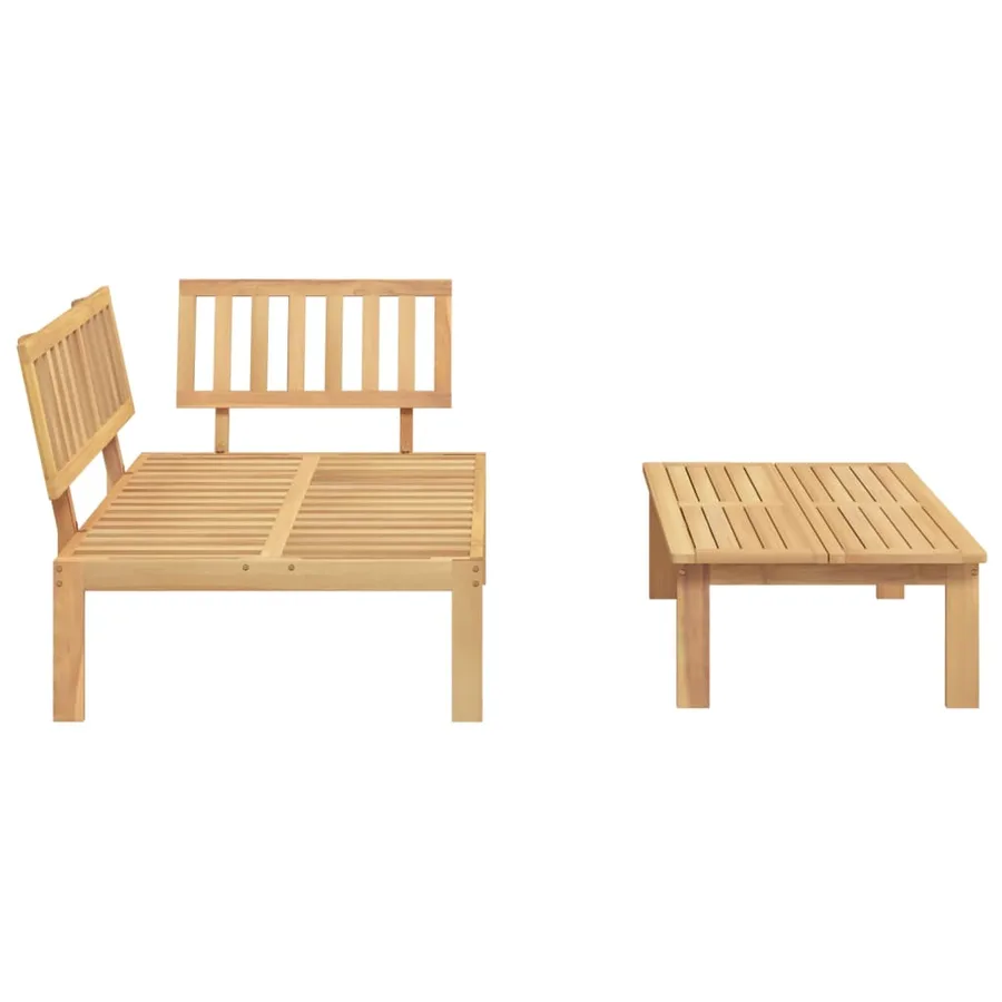 Salon de jardin palette 2 pcs bois massif d'acacia - 5