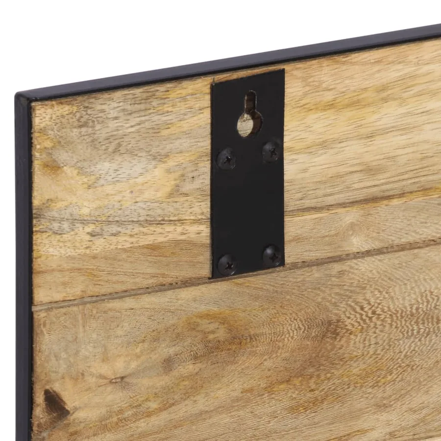 Porte-manteaux 2 pcs 80x8x25 cm bois de manguier massif brut - 7