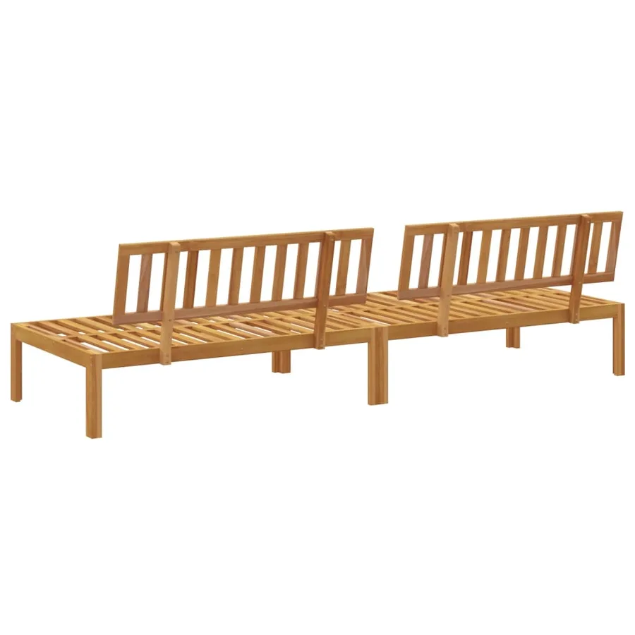 Canapés centraux palette de jardin 2 pcs bois massif d'acacia - 5