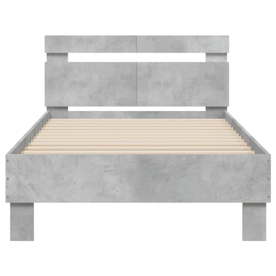 Cadre de lit sans matelas avec tête de lit gris béton 100x200cm - 5