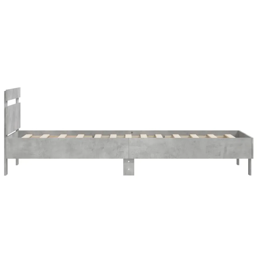 Cadre de lit sans matelas avec tête de lit gris béton 100x200cm - 6