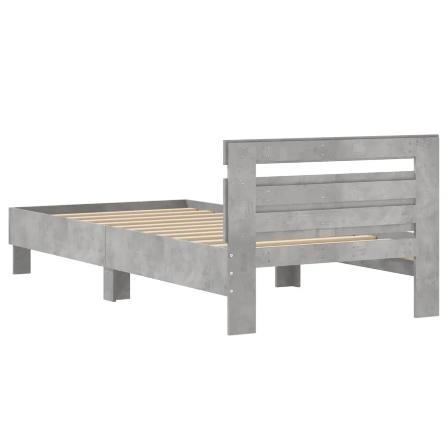 Cadre de lit sans matelas avec tête de lit gris béton 100x200cm - 7