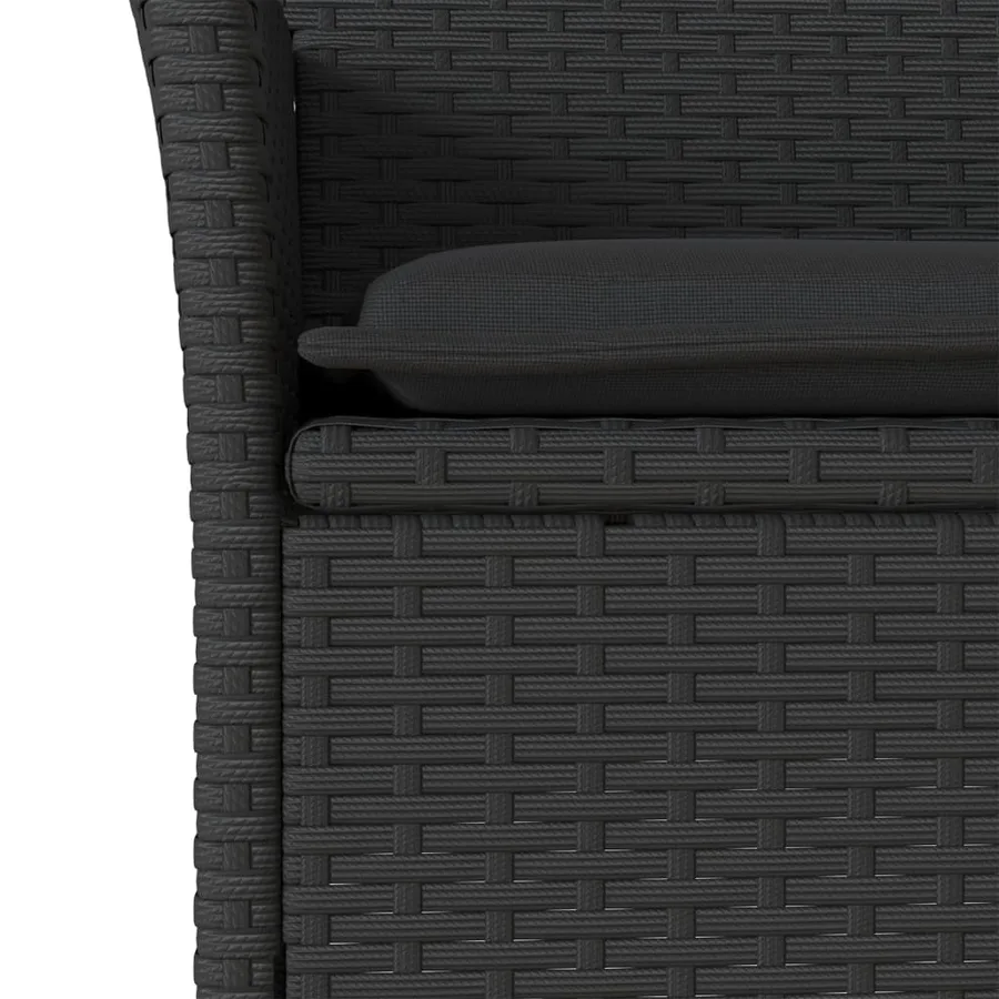 Ensemble à manger de jardin et coussins 7pcs noir rotin acacia - 5