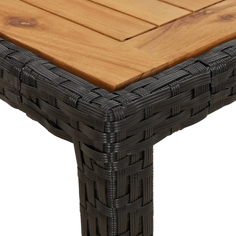 Ensemble à manger de jardin et coussins 7pcs noir rotin acacia - 6