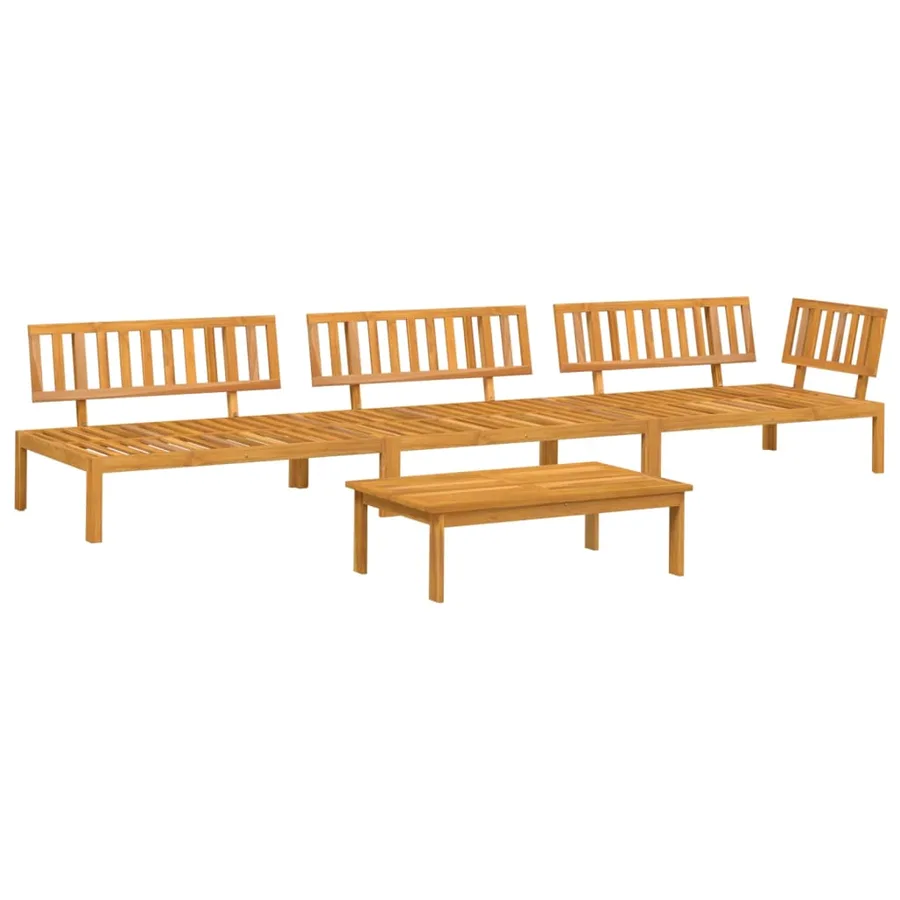 Salon palette de jardin 4 pcs bois d'acacia massif - 2