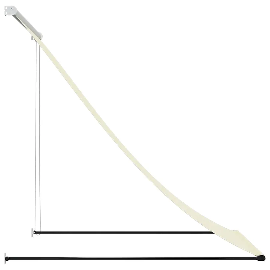 Auvent rétractable crème 150x150 m tissu et acier - 4