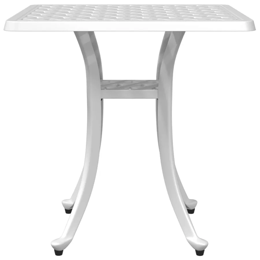 Table de jardin blanc 53x53x53 cm aluminium coulé - 5