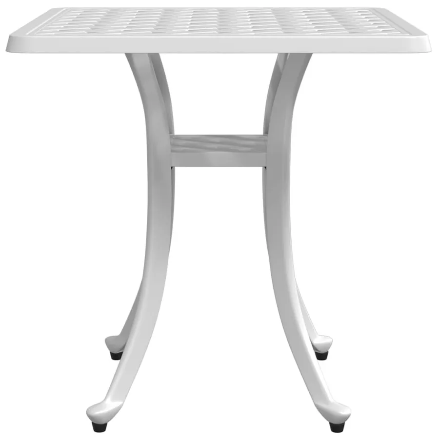Table de jardin blanc 53x53x53 cm aluminium coulé - 6