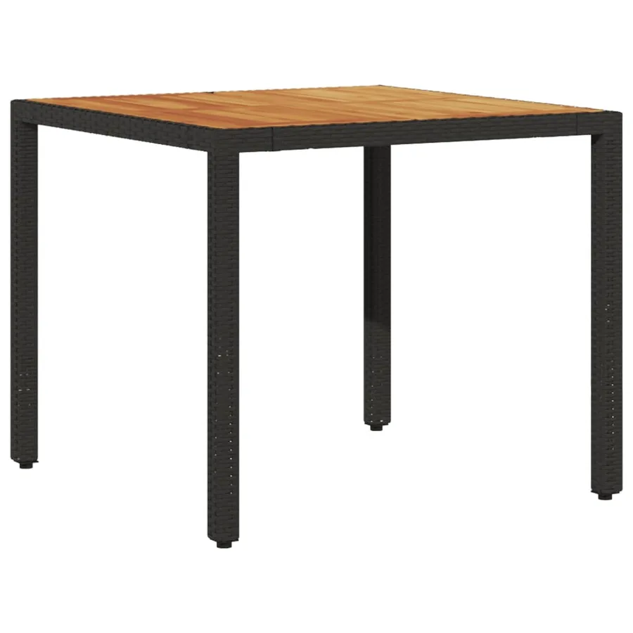 Ensemble à manger de jardin et coussins 5 pcs noir rotin acacia - 4