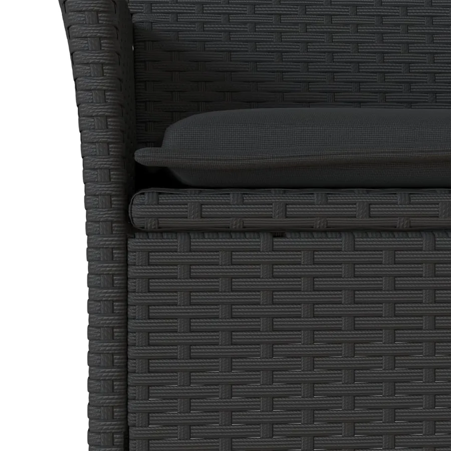 Ensemble à manger de jardin et coussins 5 pcs noir rotin acacia - 5