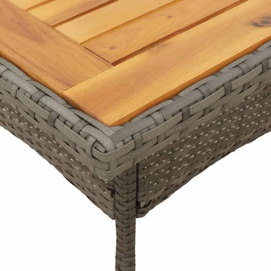 Ensemble à manger de jardin et coussins 5 pcs gris rotin acacia - 6