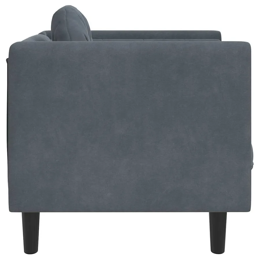 Fauteuil avec coussin gris foncé velours - 5