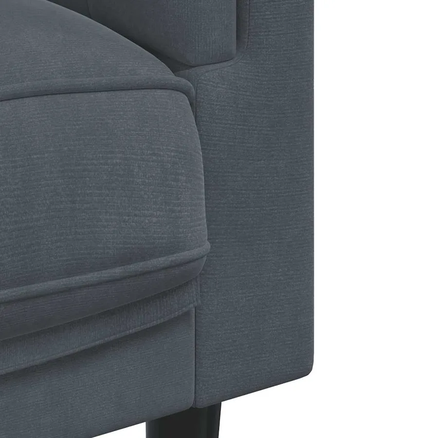 Fauteuil avec coussin gris foncé velours - 7