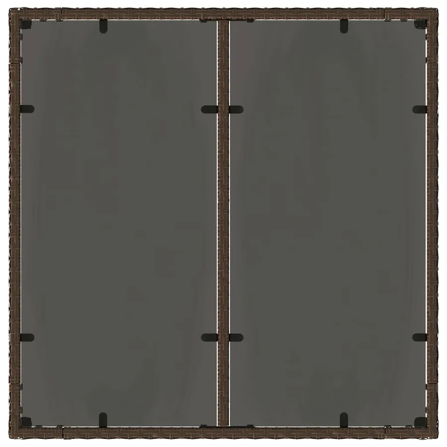 Table de jardin avec dessus en verre marron résine tressée - 7