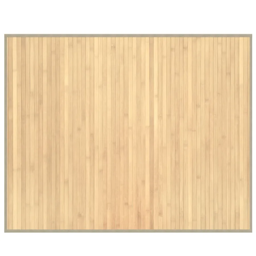 Tapis rectangulaire naturel clair 80x100 cm bambou - 2
