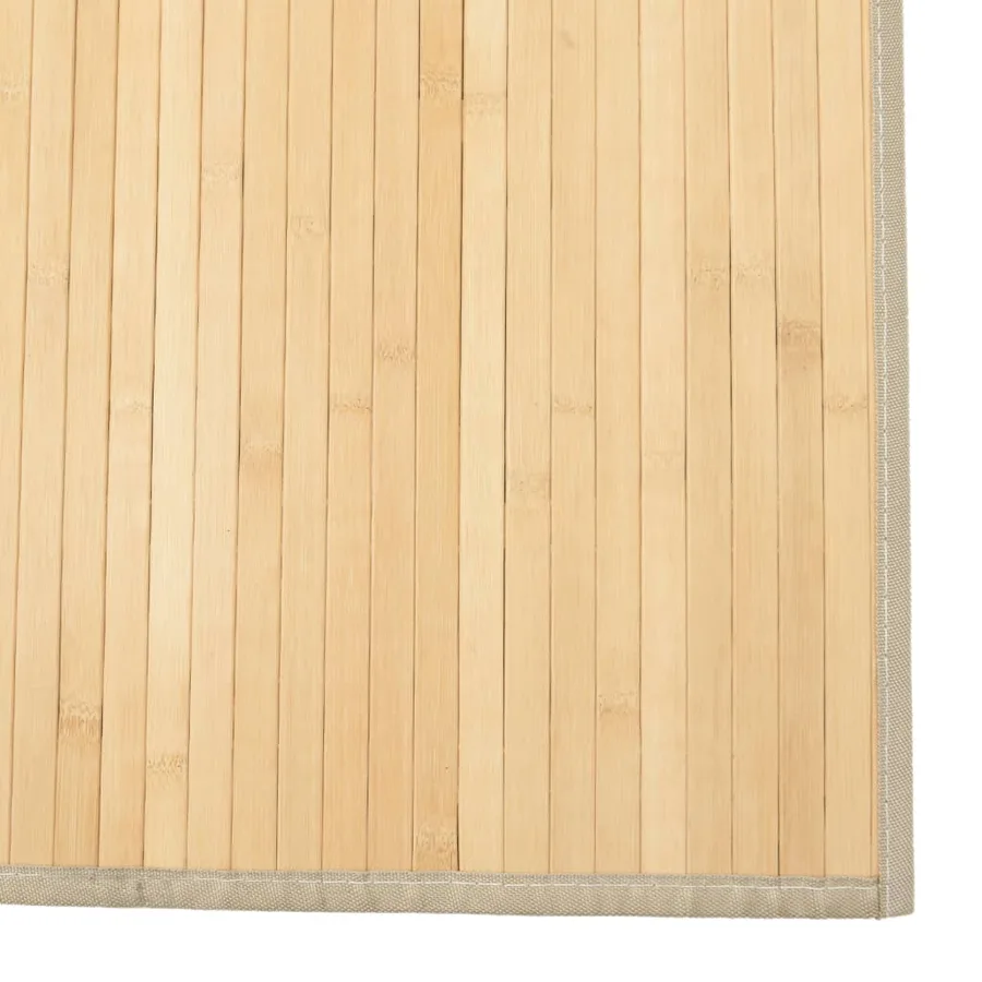 Tapis rectangulaire naturel clair 80x100 cm bambou - 6