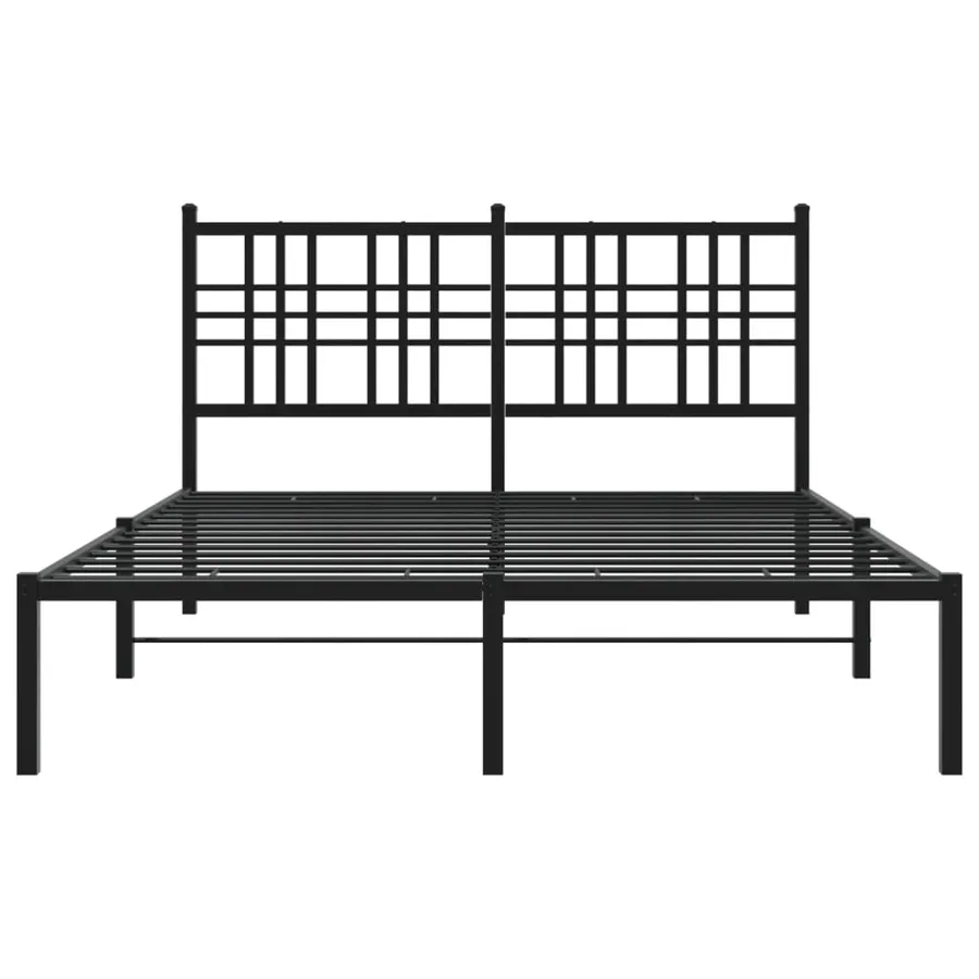 Cadre de lit métal sans matelas avec tête de lit noir 120x190cm - 4