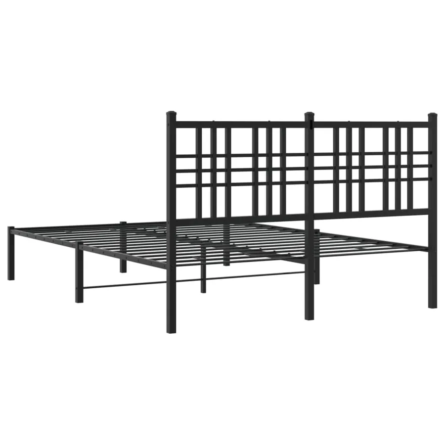 Cadre de lit métal sans matelas avec tête de lit noir 120x190cm - 6
