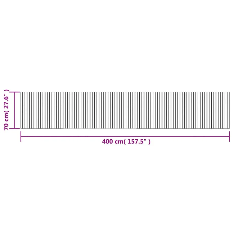 Tapis rectangulaire noir 70x400 cm bambou - 8