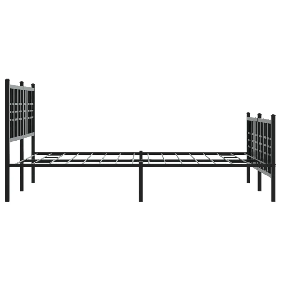 Cadre de lit métal sans matelas avec pied de lit noir 140x190cm - 5