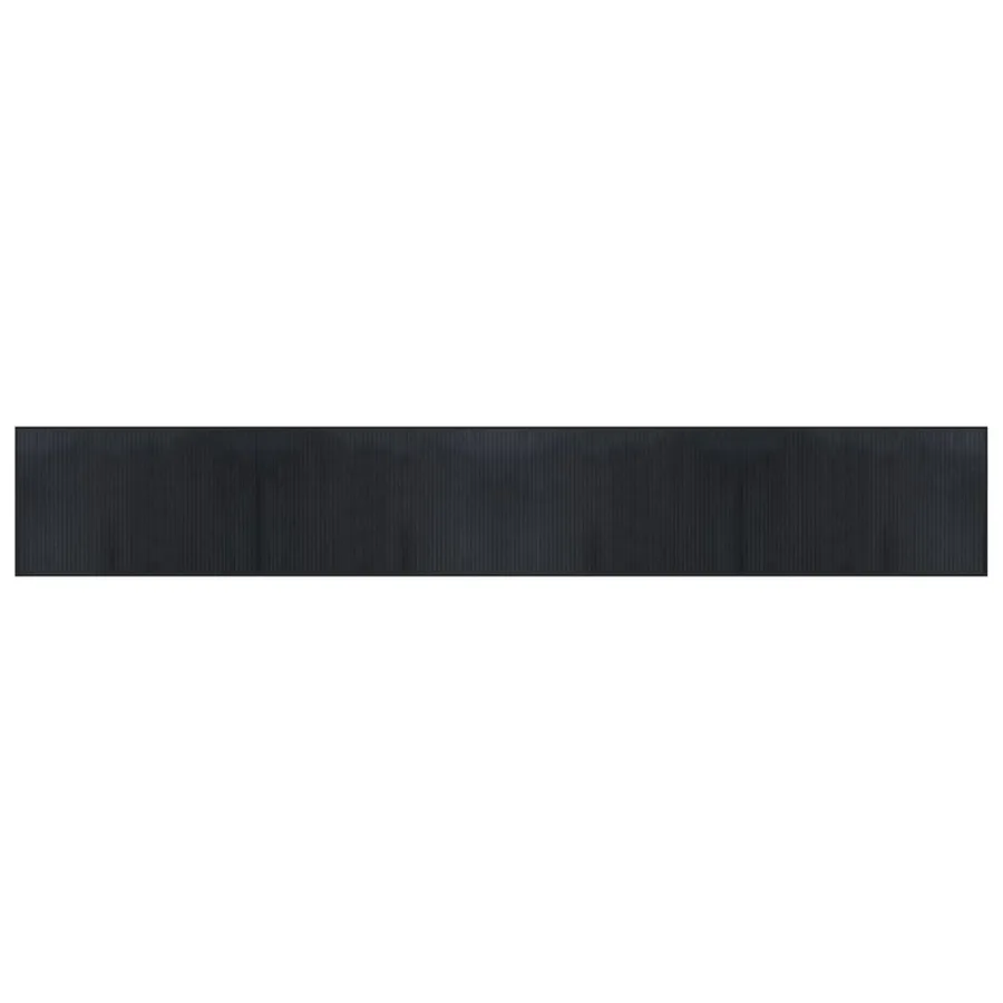 Tapis rectangulaire noir 60x400 cm bambou - 2