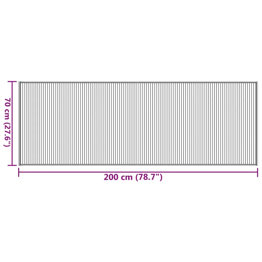 Tapis rectangulaire naturel clair 70x200 cm bambou - 8