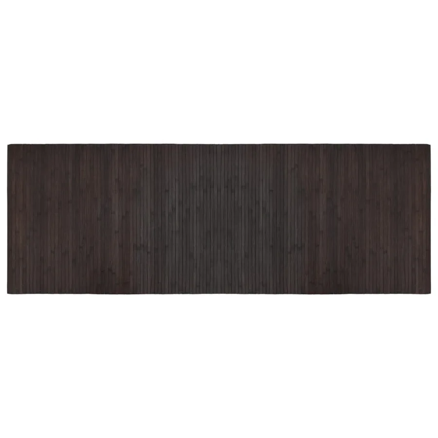 Tapis rectangulaire marron foncé 70x200 cm bambou - 2