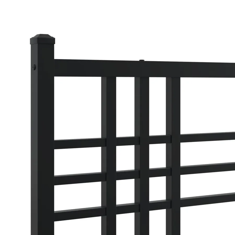 Cadre de lit métal sans matelas avec tête de lit noir 135x190cm - 7