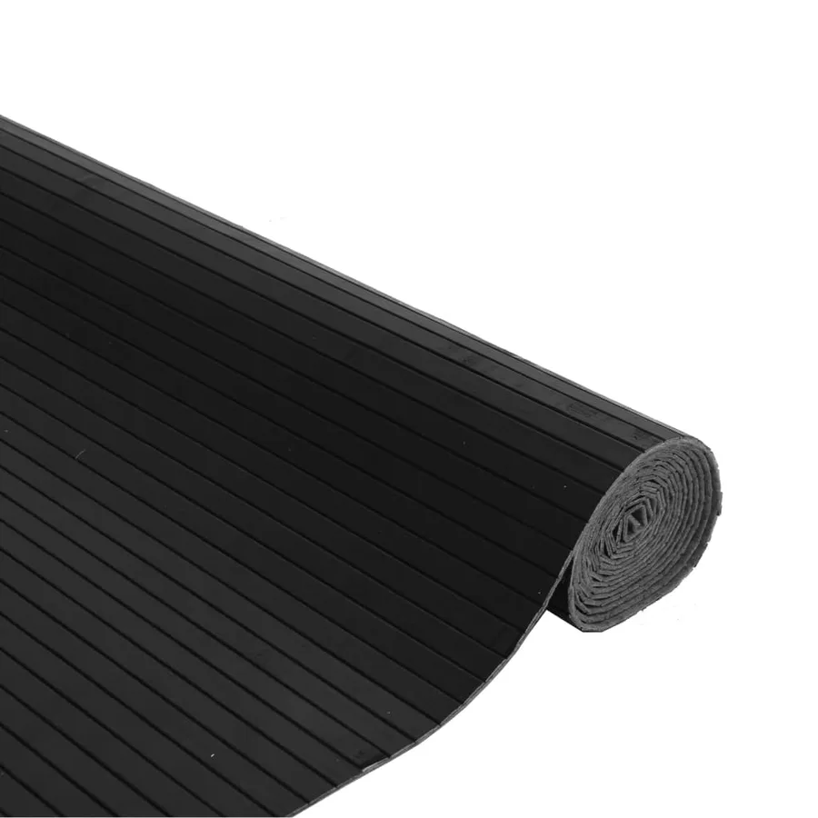 Tapis rectangulaire noir 80x300 cm bambou - 4