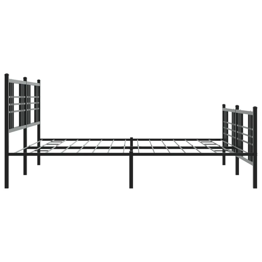 Cadre de lit métal sans matelas avec pied de lit noir 200x200cm - 5