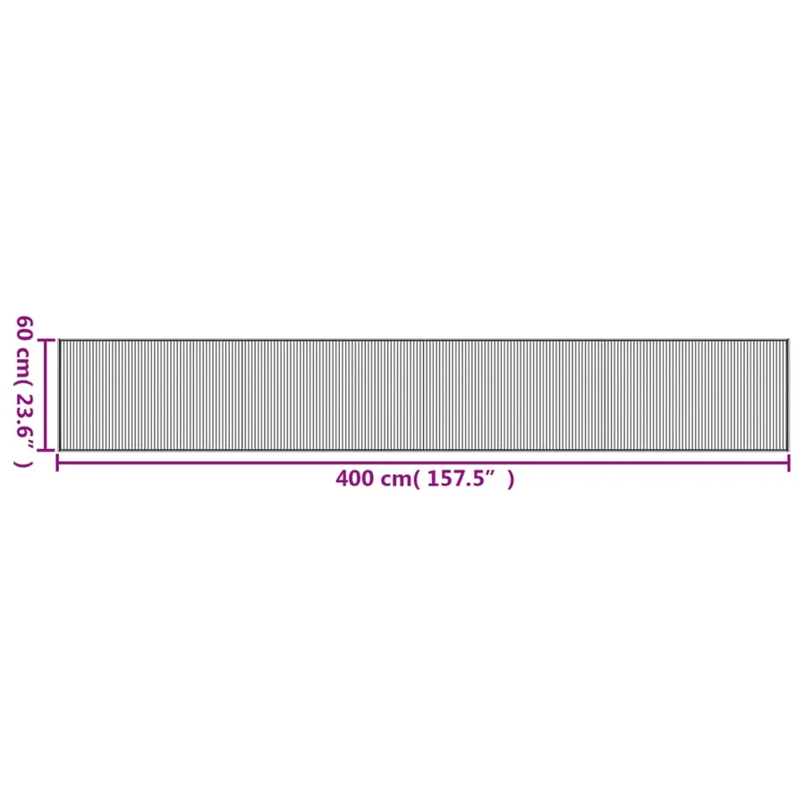 Tapis rectangulaire gris 60x400 cm bambou - 8