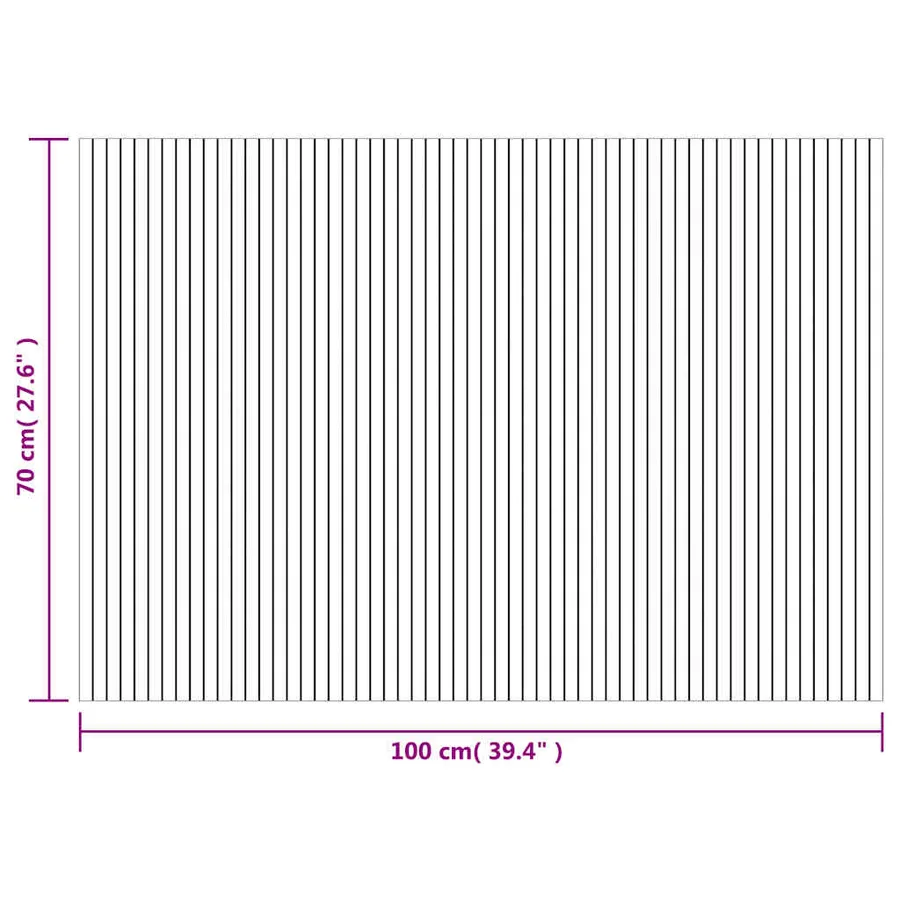 Tapis rectangulaire marron 70x100 cm bambou - 8