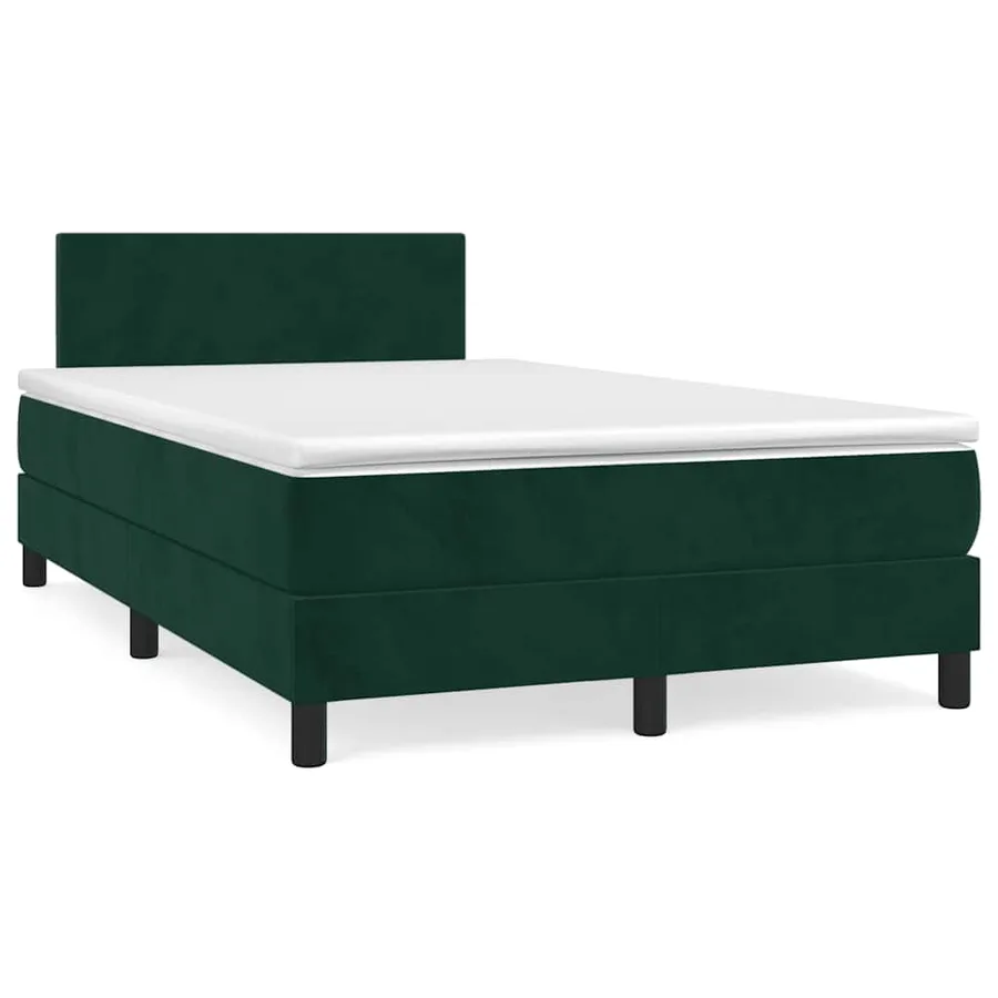 Sommier à lattes de lit avec matelas LED vert foncé 120x190 cm - 3