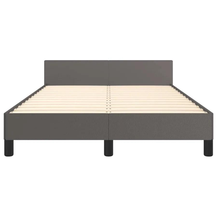 Cadre de lit sans matelas gris 120x190 cm similicuir - 6