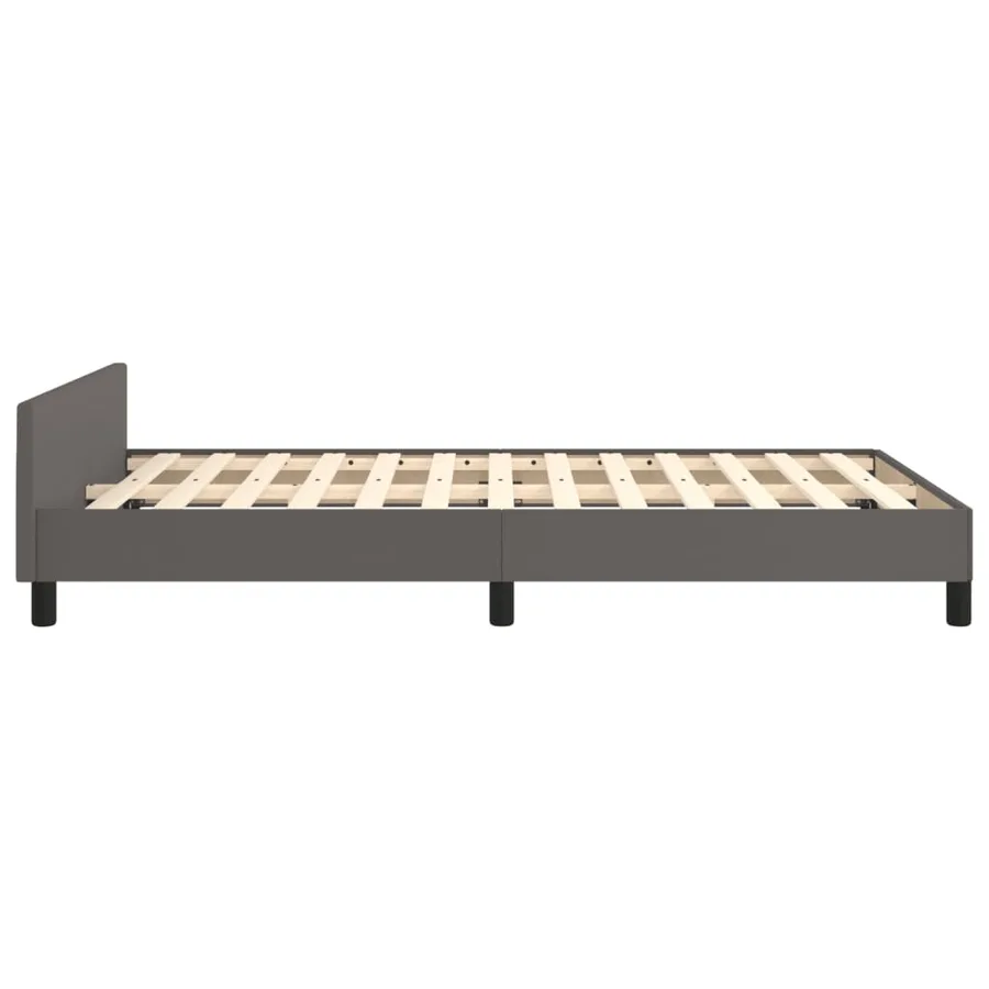 Cadre de lit sans matelas gris 120x190 cm similicuir - 7