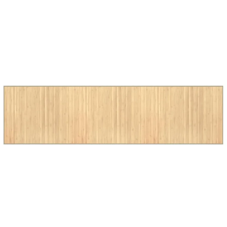 Tapis rectangulaire naturel clair 80x300 cm bambou - 2