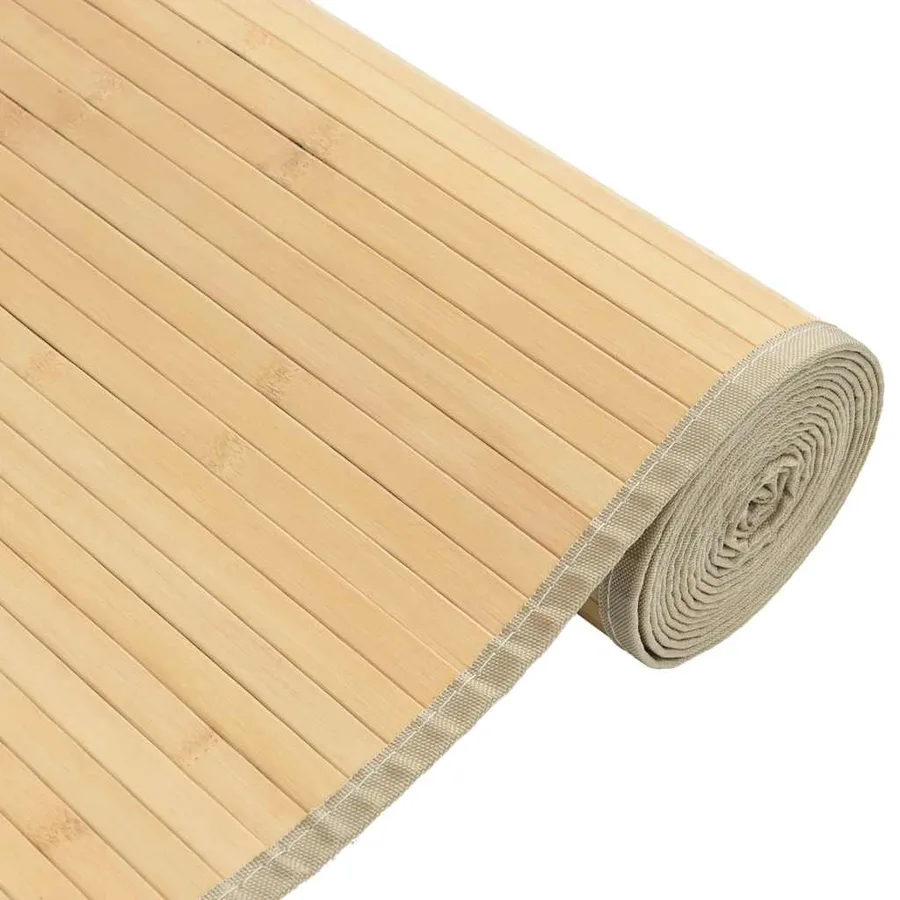 Tapis rectangulaire naturel clair 80x300 cm bambou - 4