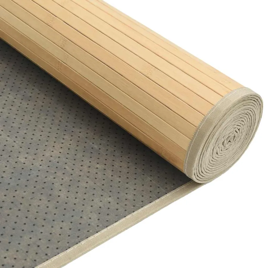 Tapis rectangulaire naturel clair 80x300 cm bambou - 5