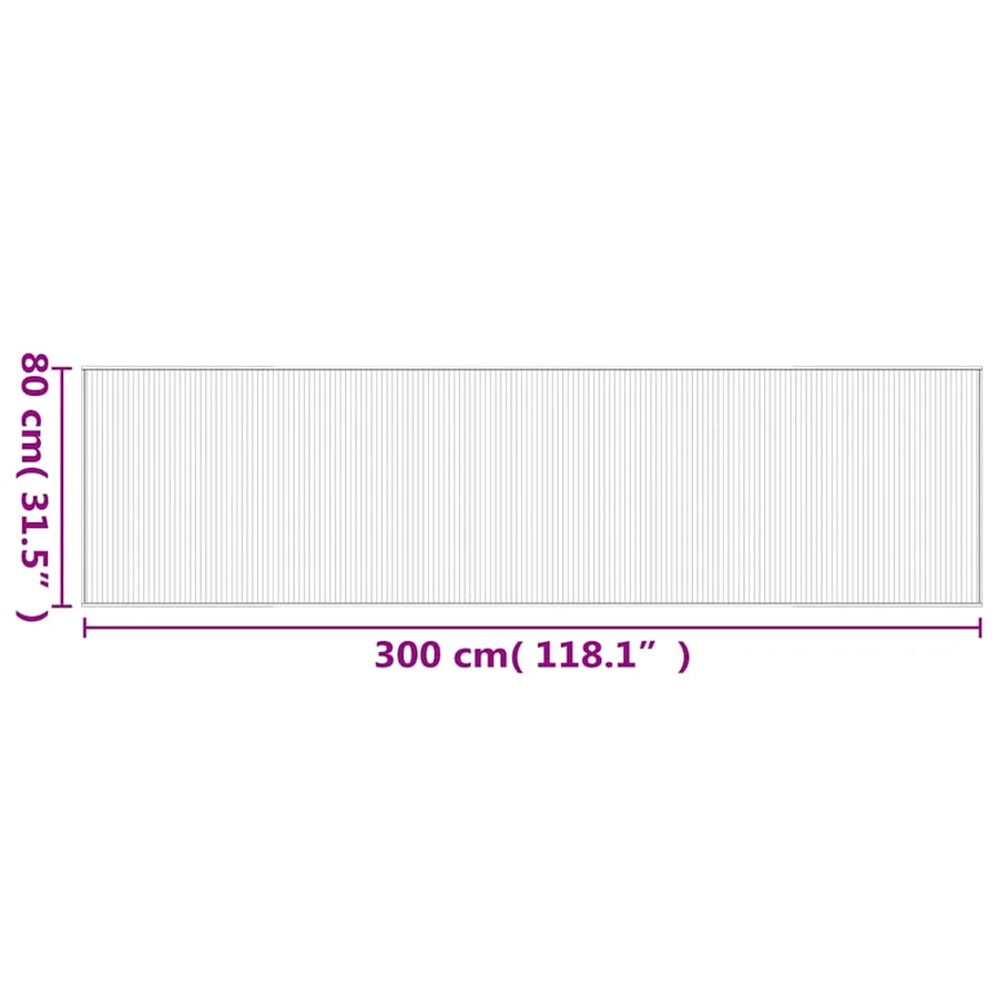 Tapis rectangulaire naturel clair 80x300 cm bambou - 8