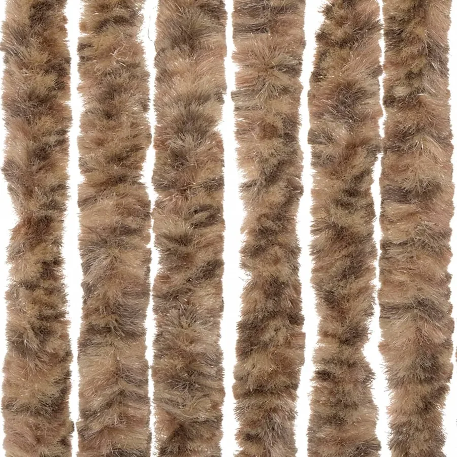 Rideau anti-mouches beige et marron foncé 118x220 cm chenille - 5