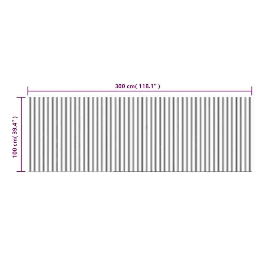 Tapis rectangulaire marron 100x300 cm bambou - 8