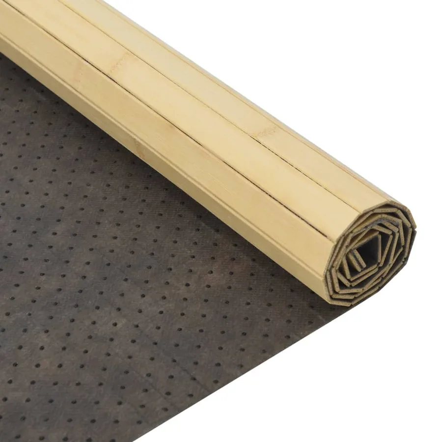 Tapis rectangulaire naturel clair 100x400 cm bambou - 5