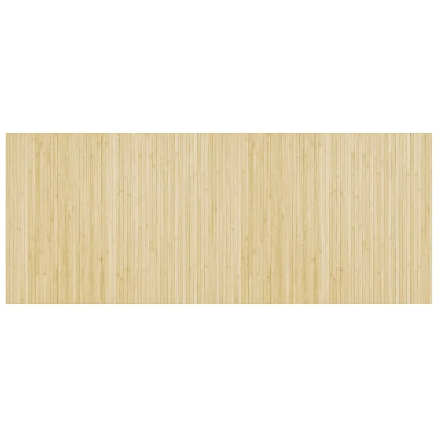 Tapis rectangulaire naturel clair 80x200 cm bambou - 2